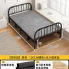 Cama de siesta reforzada para adultos, cama de hierro doble plegable, cama individual plegable para uso doméstico, cama de madera maciza para viviendas de alquiler