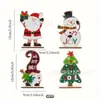 Novos Itens de Decoração de Natal Transfronteiriços Enfeites de Letras de Madeira Papai Noel Boneco de Neve Feliz Natal Decorações de Mesa