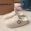 Pantuflas de Algodón Impermeables de Moda para Mujer 2026 Nuevo Estilo Otoño/Invierno Interiores Con Felpa Adentro Cálidas Tipo Ponerse Fácil Sensación de Pisar Popó Zapatos de Algodón para el Hogar para Mujer
