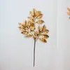 Flores Artificiais Douradas Flores de Véspera de Ano Novo Casamento Atacado Balde de Bênçãos Folhas Douradas DIY Flores Artificiais Transfronteiriças Decorações de Ano Novo para Casa