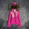 2026 Nueva Tendencia de Moda Urbana para Mujer Estilo Gótico Harajuku Sudadera con Cremallera y Cuello de Piel con Pedrería Sudadera Lulu