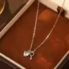 Collar con Colgante de Corazón y Llave de Plata de Ley 925 Estilo Nuevo Primavera y Verano Dulce Versátil Cadena para Clavícula Incrustada con Diamantes Regalo de Nicho para Novia