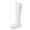 40-43 Botas Largas Cálidas de Suela Plana para Otoño e Invierno con Aumento Interno de Altura, Botas hasta la Rodilla con Cremallera Lateral, Botas de Nieve