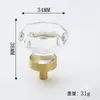 Fornecimento de fábrica alça de cristal ferragens octogonais para móveis furo único gaveta porta de armário transparente alça de porta de guarda-roupa atacado