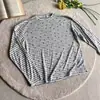 Blusa de Rayas con Estrellas de Lyocell Tencel Primavera/Verano 2026 Transpirable Manga Larga Verano Ligera Protección Solar Camiseta