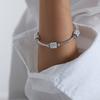 Pulsera magnética de acero de titanio con diseño de cuentas y abalorios, estilo moda medieval, temperamento simple, versátil, personalidad, anillo con incrustaciones