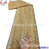 Flor de planta tubo cuentas bordado lentejuelas malla ligera encaje vestido de noche vestido de gala vestido de novia tela de encaje teñida