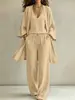 Conjunto casual de tres piezas estilo europeo y americano para mujer en eBay: cárdigan holgado + chaleco interior + pantalones anchos fluidos