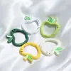 Chaveiro de Fivela de Primavera de Maçã Colorida de Pintura Liga Redonda Corrente de Celular Acessórios Artesanais DIY Acessórios Atacado