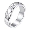 Anillo de Borde Ondulado Nuevo y de Moda Transfronterizo con Patrón de Diamante Anillo de Pareja Moda Tendencia Joyería de Alta Venta al por Mayor para Mujeres