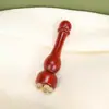 Masajeador de ojos de madera para uso doméstico, sándalo morado, forma de loto pequeño, varilla de masaje facial de cuerno, especializado para masaje de puntos de acupuntura