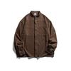 Planetmusic Estilo Japonés Marca de Moda Retro Camisa con Botones Turquesa para Hombres y Mujeres Camisa de Cuello Alto para Pareja 0402
