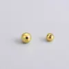 Tapones para Orejas Roscados de Plata de Ley S925, Tapones para Orejas, Aretes de Botón, Cuentas Redondas Espirales Anticaídas, Tapones de Rosca para Orejas, Accesorios de Hebilla Trasera para Orejas