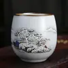 Caneca Jianzhan da Fornalha Ru Caneca de Chá Caneca para Degustação de Chá Padrão Rachado Pode Ser Cultivado Caneca Única Caneca do Anfitrião Tigela de Chá Caneca de Chá Gongfu Presente de Festival