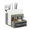 Portapapeles vertical para comedor, estante de escritorio con pizarra borrable, caja de almacenamiento para cubiertos y condimentos de cocina, portapañuelos de madera