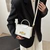 Bolso de mano de alta gama con estampado de cocodrilo transfronterizo 2025 nuevo de primavera estilo occidental bandolera para el hombro bolsa cuadrada pequeña de uso diario