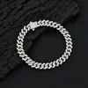 Pulsera de Acero Inoxidable de 8 mm con Moissanita Transfronteriza Europea y Americana, Cadena Cubana en Forma de Diamante de Lujo Ligero Joyería Hip-Hop Personalización