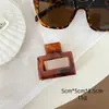 Set de Pinzas para el Cabello de Color Carey de Alta Gama, Pinza de Tiburón Grande, Pasador Cuadrado, Pasador para la Parte Posterior de la Cabeza, Accesorio para el Cabello para Mujeres
