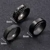 Popular Joyería de Acero de Titanio Transfronteriza Cadena de Letras Romanas Anillo Giratorio Hip-Hop Anillo de Acero Inoxidable Europeo y Americano Juego de Tres Piezas