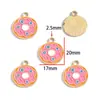 Colgante de aleación de esmalte de dibujos animados para pulsera, collar, llavero, hamburguesa, pizza, pastel, postre, comida W846