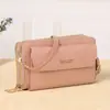 Bolsa Popular para Celular 2026 Novo Modelo Bolsa para Celular com Três Zíperes Carteira Longa para Mulheres Carteira de Grande Capacidade Bolsa Transversal