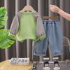 Traje de primavera y otoño para niño 2025 Primavera Nuevo estilo occidental Bebé Primavera y otoño Guapo Sudadera de dos piezas de moda