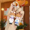 Chaveiro de Menina com Trança Fofa Pingente de Boneco Menino Menina Chaveiro Criativo de Desenho Animado para Casal Ornaments para Pendurar na Mochila Escolar