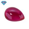 Gema Huagang en forma de pera, corindón rojo n.° 5, plana, lisa, en forma de gota de agua, 5 rubíes artificiales, piedra desnuda en forma de arco rojo