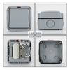 Interruptor Impermeable para Exteriores 20A Estándar Europeo Ip65 Parque Piscina a Prueba de Lluvia y Salpicaduras Interruptor de Pared Interruptor Impermeable