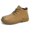 Botas Martin Amarillas para Hombre Tendencia Primavera y Otoño Suela Suave Cómodas Botas de Cuero de Caña Alta Británicas Botas de Trabajo Casuales para Hombre
