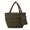 Bolso de mujer portátil de gran capacidad casual para ir al trabajo de otoño e invierno 2024 nueva moda plisado acolchado de algodón bolso de hombro