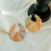 Pendientes Trenzados Envueltos en Hilo de Felpa Simples y Elegantes, Pendientes Redondos Coloridos Hechos a Mano con un Toque de Lujo para Mujeres