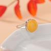 Yuebao Jewelry S925 Prata Esterlina Cera de Abelha Pimenta Sangue Vintage Auspicioso Plexigold Redondo Anel de Ovo Rosto Estilo Étnico Anel de Prata