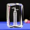 Trofeo de Cristal Luminoso Creativo Logo de Empresa Recuerdo de Aniversario Luz Nocturna LED Personalizada Adornos de Tallado Interior