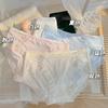 7A Ropa Interior Bacteriostática de Encaje de Seda de Hielo para Niñas Deseo Puro Cómoda para Damas Dulce Transpirable Delgada Pantalones de Cintura Media para Niñas