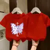 Algodão 100% Verão Nova Roupa para Meninas 2026 Crianças Bebê Desenho Animado Versátil Menininha Manga Curta Camiseta Top