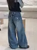 Conjunto de jeans de pierna ancha estilo coreano para niñas, versión primavera y otoño, top de imitación de dos piezas, atuendo casual moderno para niños mayores, ropa de moda