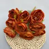 Flores de Rosa Artificiales para Bodas, Adornos Decorativos Austin de Nueve Cabezas, Envío Transfronterizo Disponible, Flores Falsas, Rosas Artificiales