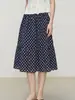 Nueva Falda de Lunares Clásica Atemporal Retro de Moda para Mujer, Falda Versátil de Cintura Alta de Longitud Media, Falda Evasé de Verano 2026