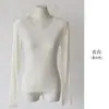 Nova Camiseta de Manga Longa com Gola U em Lyocell Tencel Outono 2026 para Mulheres, Camada Base Versátil de Corte Justo