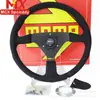 Venta Caliente Transfronteriza 14 pulgadas V1 Volante Deportivo de Carreras Modificado Jdm Modificado Universal Cuero Mate Volante de Liberación Rápida
