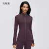 Jaqueta Esportiva de Yoga Feminina Manga Longa Gola Alta Zíper Cardigã Top para Ciclismo ao Ar Livre Corrida Fitness D26110