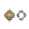 Brocado de Canción Joyería Colgante DIY con Base Floral, Cadena de Perlas de Doble Cara Ranurada para Suéter Accesorios Colgantes para Ropa