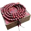 Pulsera Rosario Estilo Étnico Sándalo Rojo 108 Pulsera de Sándalo Rojo Material Viejo Alta Densidad Cuentas de Buda Pulsera de Madera para Hombres y Mujeres Venta al por Mayor