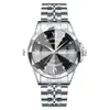 Reloj de Pulsera para Hombre de Moda Transfronteriza de Comercio Exterior, Luminoso, Resistente al Agua, Doble Calendario, Correa de Acero Inoxidable, Reloj de Cuarzo, Reloj de Pulsera para Hombre