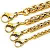 Cadena Cubana de Acero Inoxidable 3/4/5/6/7/8mm Collar para Hombre Cadena de Cesta Hip-Hop Pulsera de Acero de Titanio Lisa Cadena Desnuda