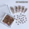 Decoración de Uñas con Remaches de Estrella y Luna Joyería Dorada de Estrella de Cinco Puntas Manicura Luna Parche Metálico Pequeño Accesorios para la Punta del Árbol de Navidad