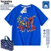 Xinqi Tyrannosaurus Vehículo de Batalla Camiseta de Algodón de Manga Corta de Verano para Niños Ropa de Robot T-Rex Transformable para Estudiantes Niños