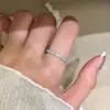 Anillo de Plata de Ley S925 con Diamantes Paraiba para Mujer, Estilo Vintage Japonés, Diseño de Nicho de Alta Gama, Anillo Popular