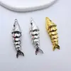 Pingente de Peixe Koi Móvel Cor Preservada Banhado a Ouro Cobre DIY Colar Pulseira Pingente Artesanal com Charme "Prosperidade"